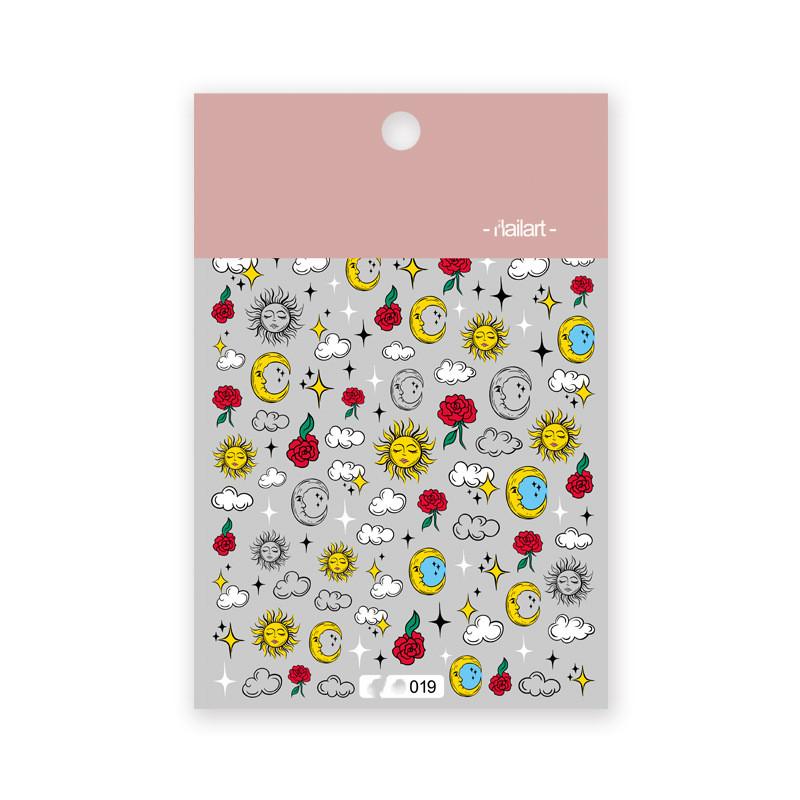 1pc 3D Nail Stickers Spring Summer Natural Flower Leaves Simulation Dried Flower Dragonfly Nail Applique Water Slides Decoration