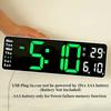 Large Digital Wall Clock Remote Control Temp Date Week Display Timer Countdown Table Clock Wall-mounted Dual Alarms LED Clocks