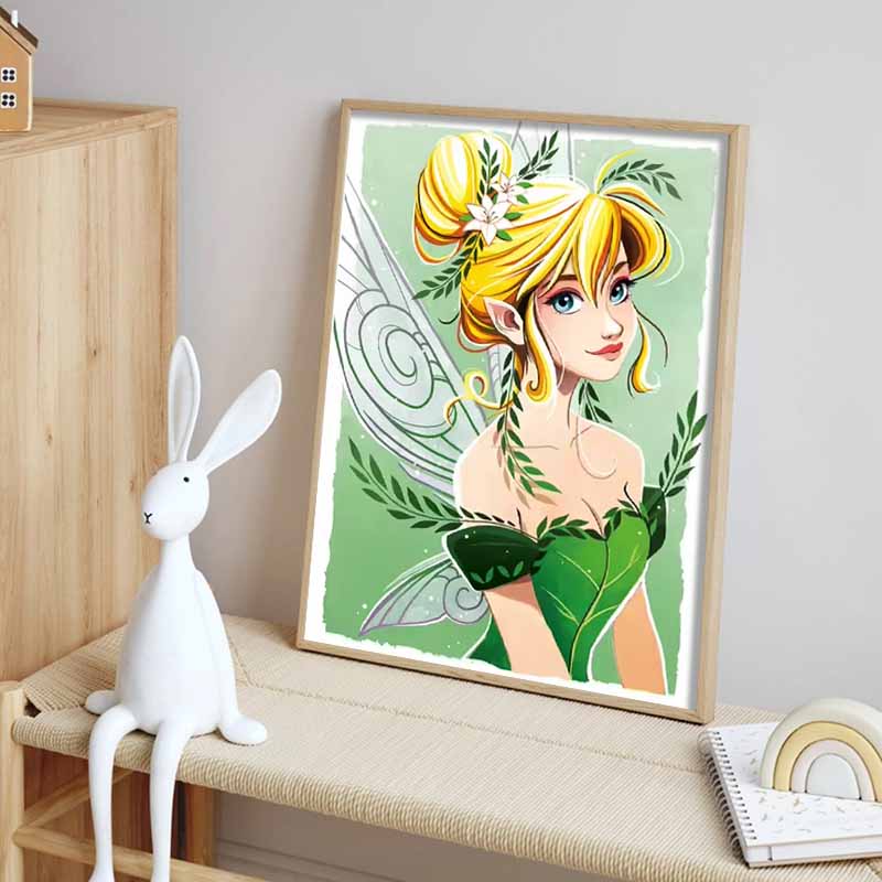 Disney Diamond Painting Tinker Bell Forest themed Illustration Mosaic Art DIY Cross Stitch Embroidery Set Full Diamond Home Decor Gift