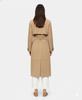 Women's Suede Lambskin Leather Trench Coat Casual Genuine Party Wear Tan Handmade
