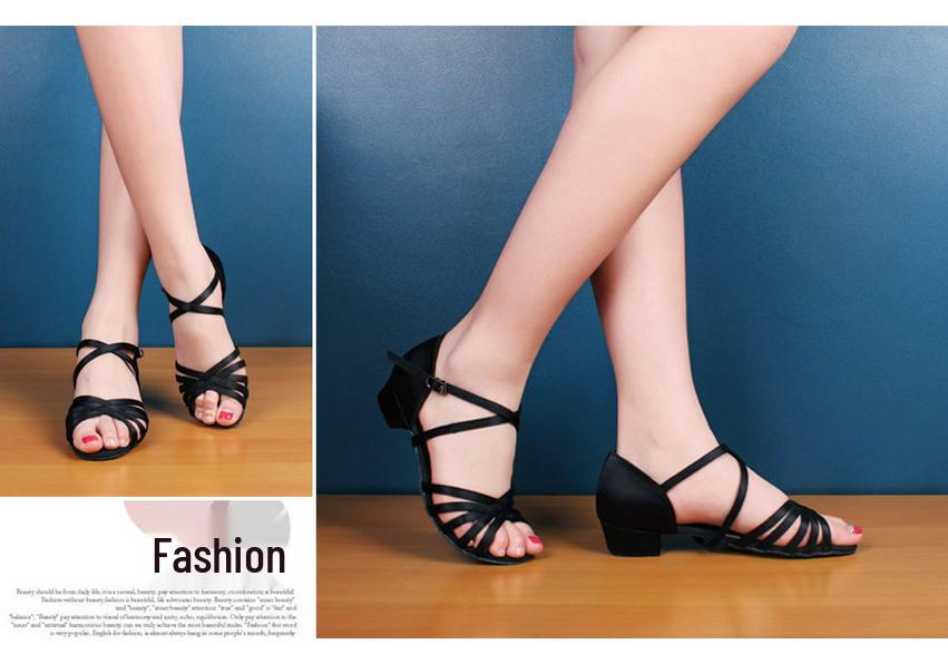 Banqiao Di Girls' Latin Dance Shoes - Spring/Summer Five Strap Practice and Competition Shoes
