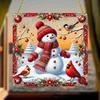 1pcs Snowman Acrylic Colored Glass Style Sunshine Catcher, Acrylic Sign, Four Seasons Decoration, with Wall Hanging, Novelty Home Decor