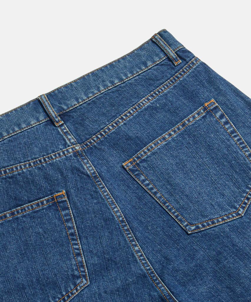 ESPIONAGE Double Pleats Denim Shorts Washed Indigo