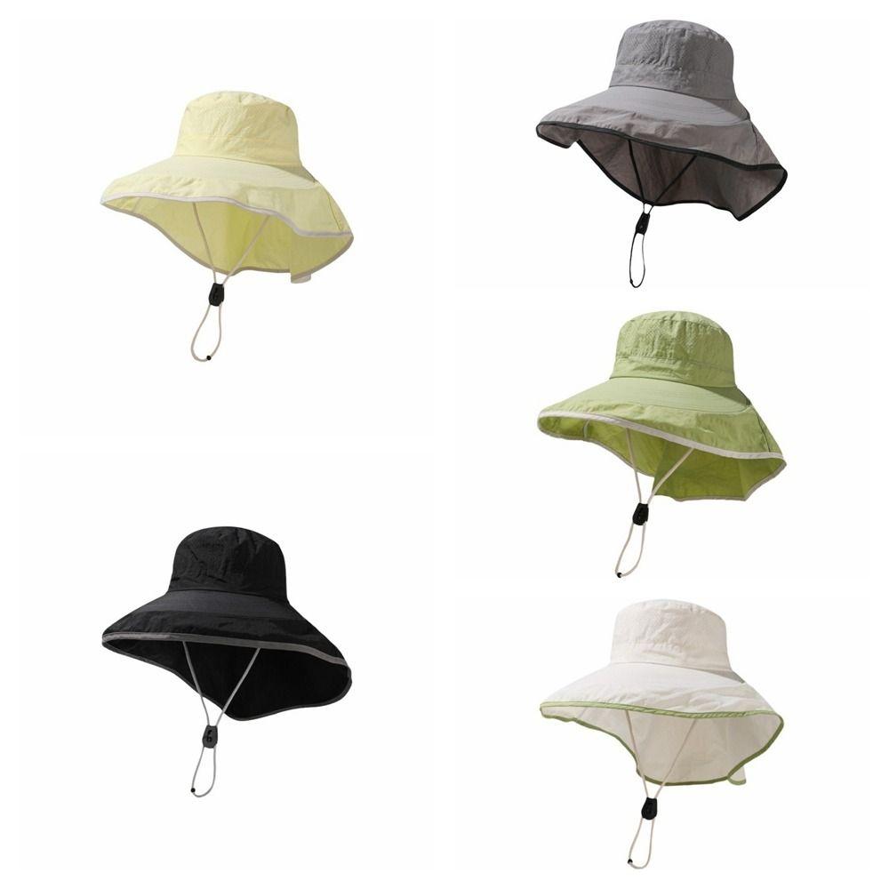 Breathable Sunshade Shawl Cap Solid Color Neck Cover Hiking Cap Fashion Neck Protection Hat  Spring