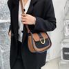 Spring retro simple small bag women's bag new trendy shoulder bag messenger bag fashion saddle bag