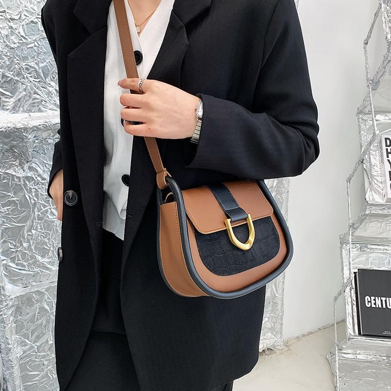 Spring retro simple small bag women's bag new trendy shoulder bag messenger bag fashion saddle bag