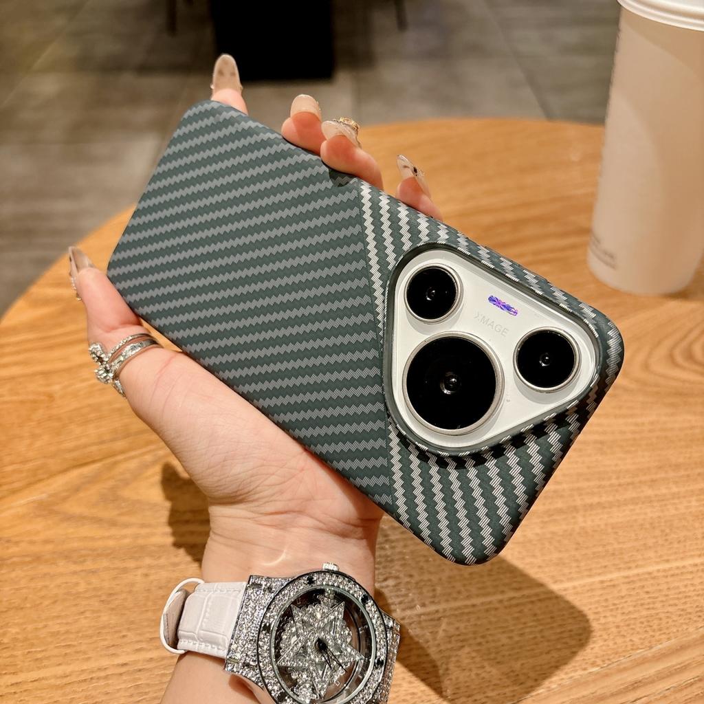 Kohlefaser Kevlar Rüstungs Hülle Für Huawei Pura80 P70 Ultra Mate 80 Pro Max Für Magsafe Magnetische Lade Härte Kunststoff Abdeckung