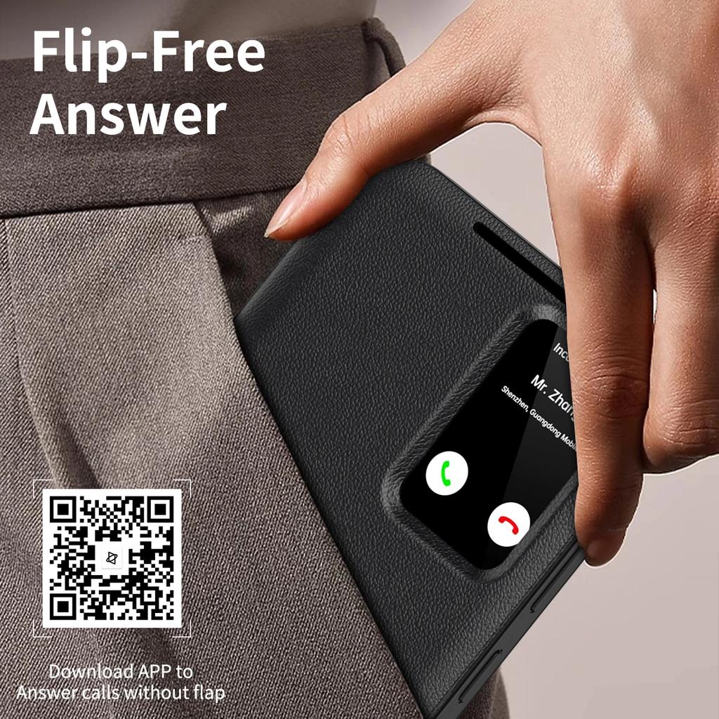 For Samsung Galaxy S25 S23 S24 S26 Ultra A57 A37 Case Original PU Leather Card Pocke Flip Smart Display Transparent Window Cover