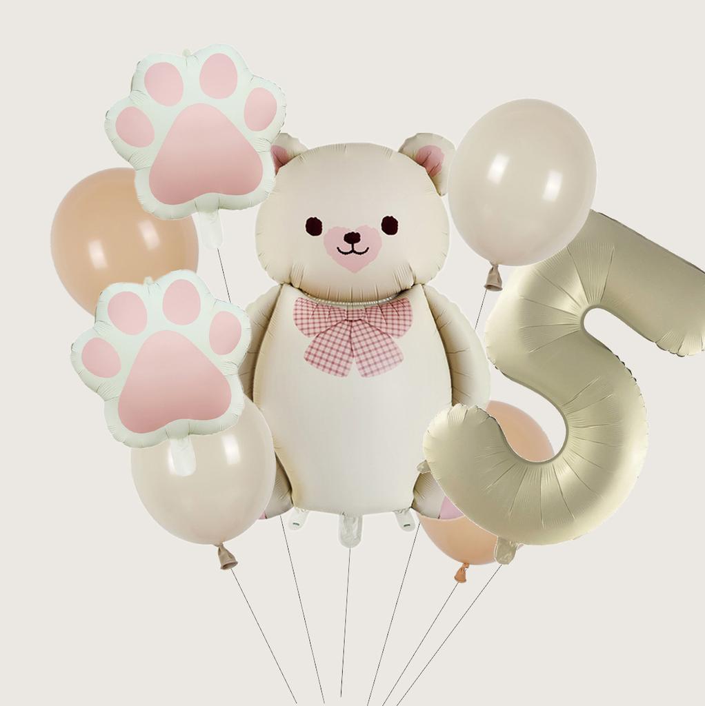 Matt Pandaavtryck Aluminiumfolieballong Första Födelsedagen Baby Födelsedagsplats Dekoration Set Tecknad Fest