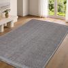 Jute-look Rug with Beige Stripe Pattern 120x160