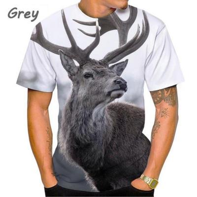 New Deer 3d Printed T-shirt Men's Fashion Funny Street Hip-hop Harajuku Cool T-shirt