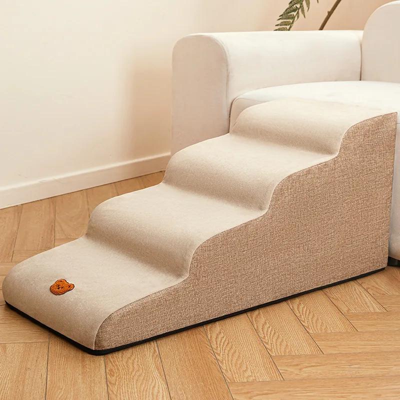 Dog Sofa Stairs Up and Down Bed Non-slip Ladder Small And Elderly Dog Pet Slope Foot Pad Removable and Washable Steps