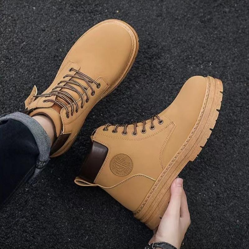 Men's Boots British Style Retro Autumn Ankle Boots Comfortable Waterproof Motorcycle Boots High Top Working Shoes  Botas Hombre
