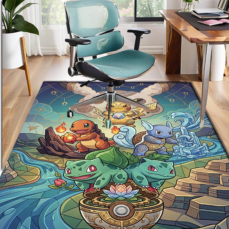 Pokemon Pattern Rug, Indoor/Outdoor Mat, for Picnic, Gameroom, Bedroom, Office, Living Room, Home Decor Carpet, Birthday Gift