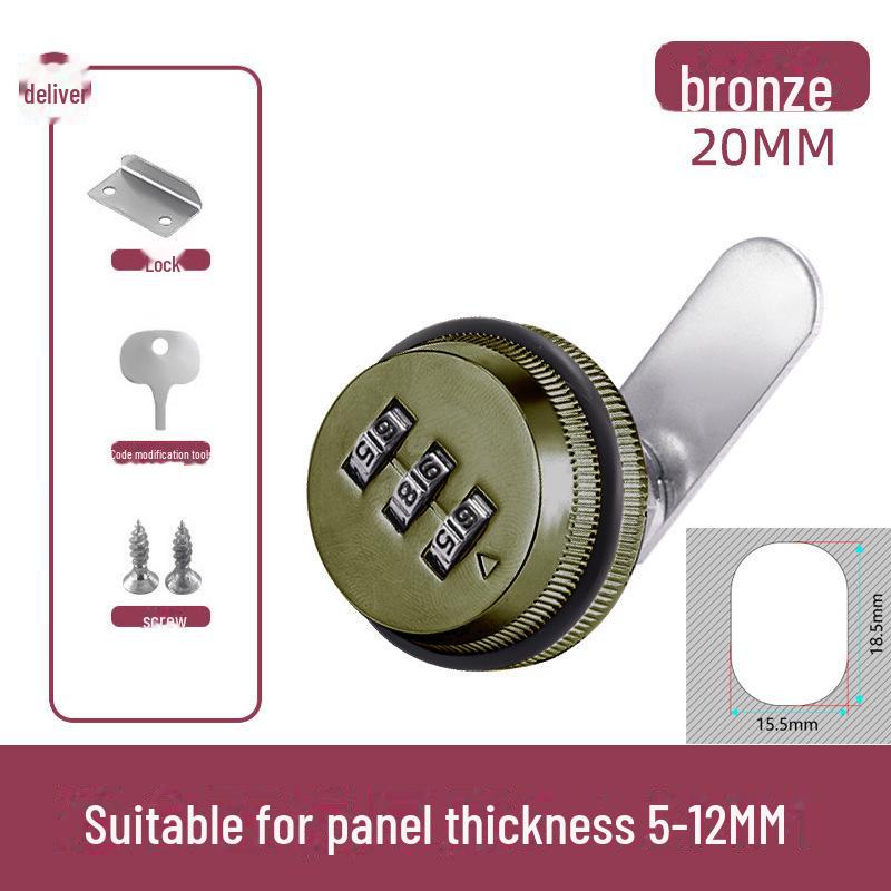 Zinc Alloy Mechanical Combination Cam Lock for File Cabinets, Electrical Boxes & Mailboxes