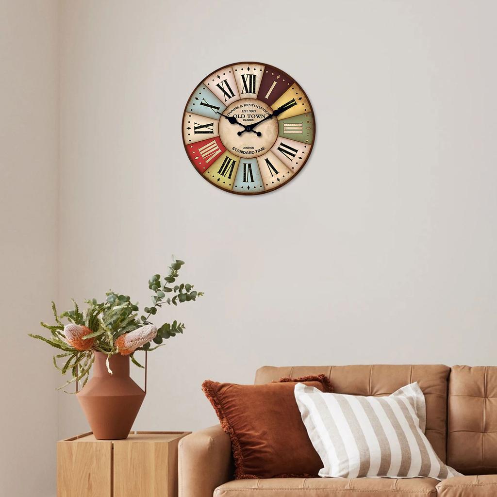 [10-14Inch] High-Quality 1 High-Quality Wooden High-Quality Patterned High-Quality Wall High-Quality Clock, High-Quality Silent High-Quality Running