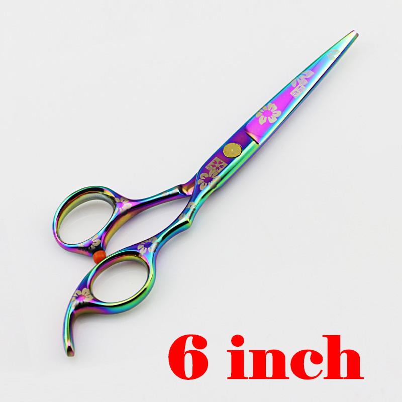 Professional 5.5 6 '' Purple Cherry Hair Scissors Haircut Thinning Barber Makas Cutting Shears Hairdresser Scissors