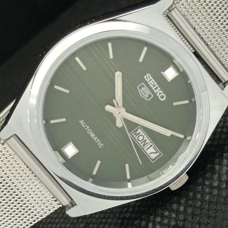 

ВОССТАНОВЛЕННЫЕ ВИНТАЖНЫЕ SEIKO 5 AUTO 6309A ЯПОНИЯ МУЖСКИЕ D/D ЗЕЛЕНЫЕ ЧАСЫ 593c-a314835-9 SKU593c-a314835