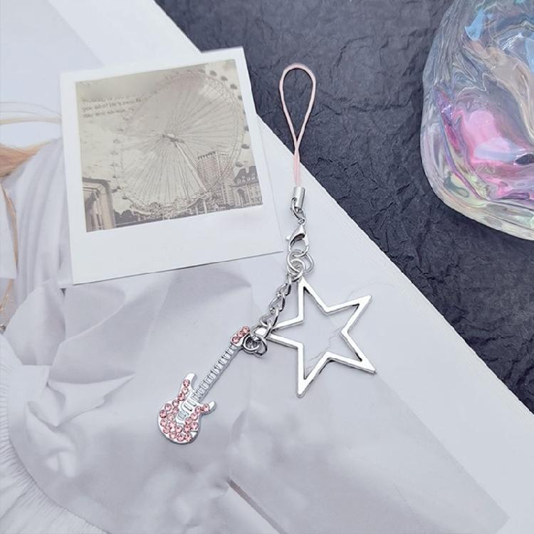 Flower Phone Accessory Peach Phone Lanyard Star Bag Pendant Beads Pendant Suitable for Parties and Casual Outfits