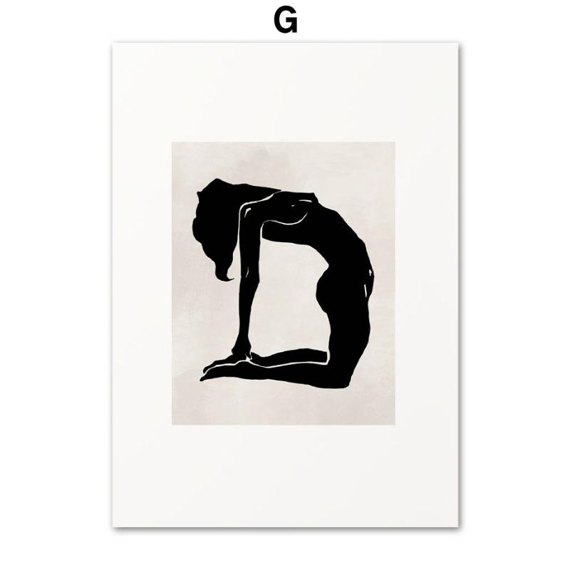 Modern Stripe Girl Nude Line Vase Abstract Art Posters Prints Wall Art Canvas Painting Hotel Bar Home Bedroom Room Decor Gifts