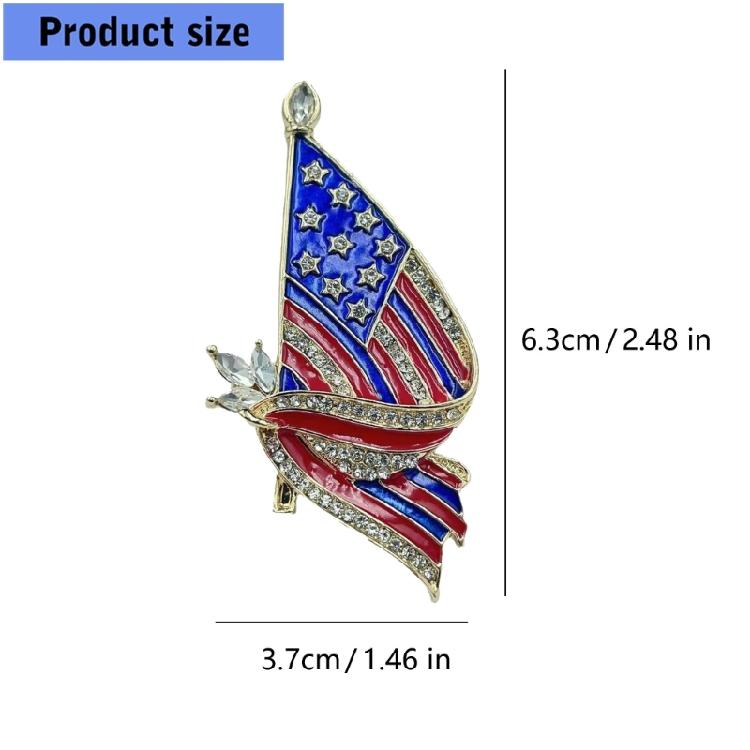 Patriotic Pin Trendy Flag Designs Alloy Metal Brooch Jewelry Accessory For Clothing Bags Friendship