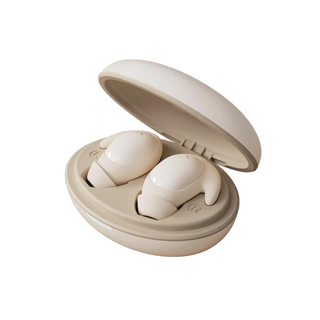 Holy serpent Ultra-Thin Sleep Bluetooth Headphones, Noise-Cancelling, Soundproof Earplugs, Beige
