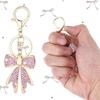 Shimmering Bowknot Keychain Rhinestones Decoration Alloy Metal Jewelry Accessory For Everyday Elegances