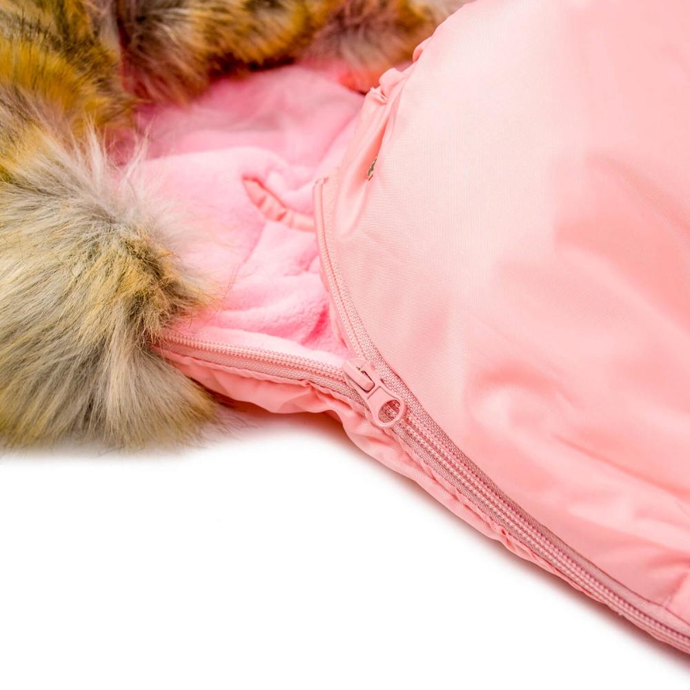 Winter sleeping bag with fur for sleds for strollers, car seats, stroller set