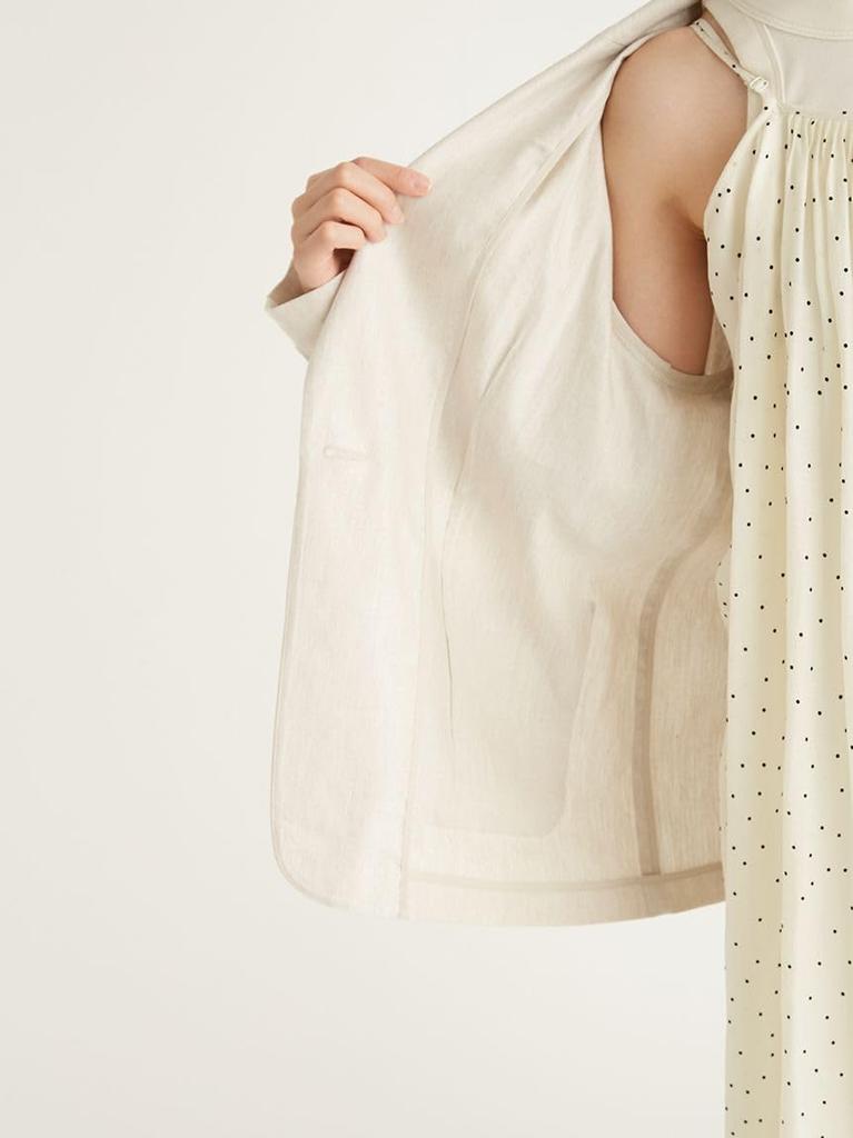 Emi Linen Blend Tailored Jacket 13WFJ252001LBEG1