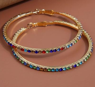 Manşet Halkalı Küpeler Yuvarlak Kulak Kadın popüler Renkli Abartılı moda Bohem Aksesuarlar