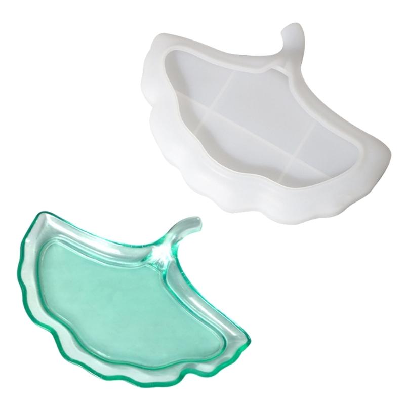 Leaf Resin Mould Ginkgo Jewelry Storage Box Silicone Mold Flower Pot Resin Mold for DIY Crafts Casting Home Decors