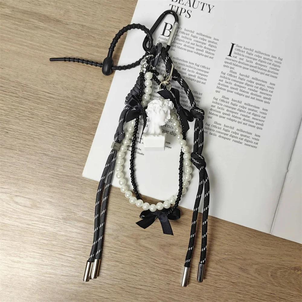 Pendentifs de Sac de Luxe Corde Tressée Polyvalente DIY Sac en Corde Y2k Breloque de Sac Tendance Ornement Suspendu Esthétique Porte-clés Mignon