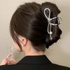 Luese Ribbon Metal Pearl Hair Clip
