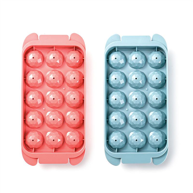 Diamantová kulatá forma na led Domácí lednice s víkem Whiskey kostky ledu Pivo Chlazení Ledový hokej Stroj na výrobu ledu