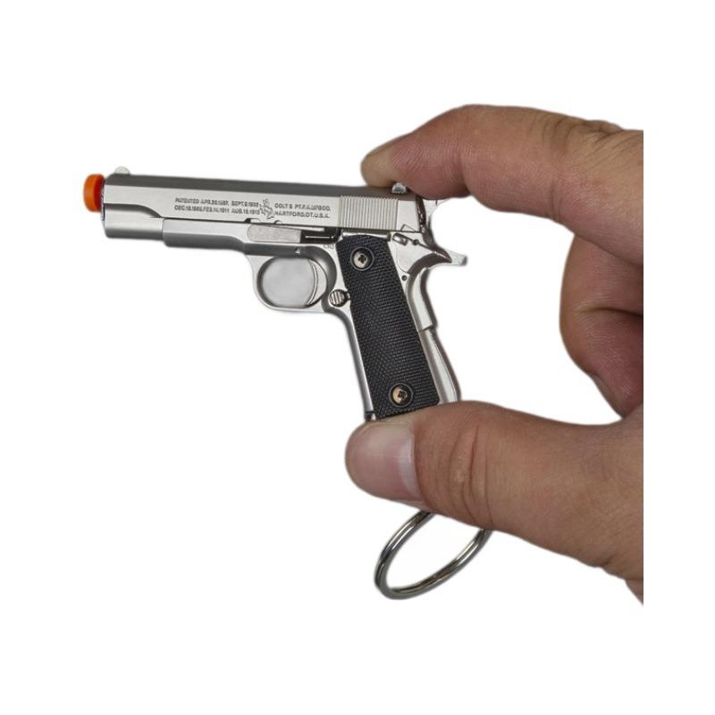 1:3 Metal Gold M1911 Colt Toy Gun Model Mini Keychain Look Real Collection Pubg Prop Birthday Hanging Christmas Gift with Case