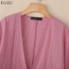 ZANZEA Wome Casual Loose Long Sleeve Thin Kimono Cardigan Blouse