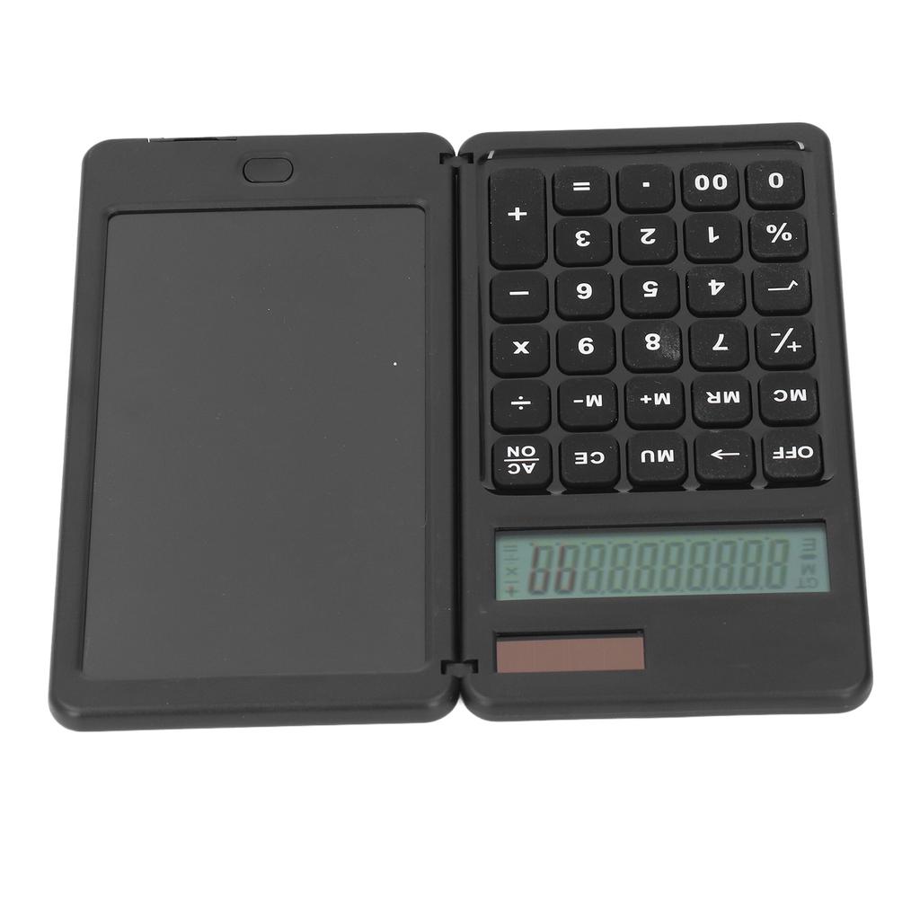 Office Desk Calcultor Solar Powered Multifunctional Pocket Desktop Calculator with Writing Tablet Black