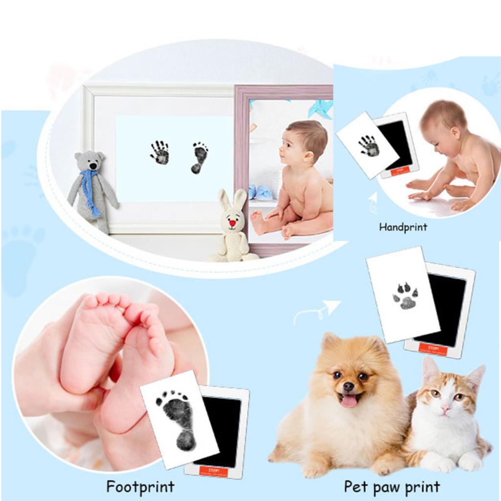 Neugeborenes Berührungsloses Handabdruck Fußabdruck Set Sichere Tintenlose Abdruckkarten für Baby-Erinnerungsstück Hand- und Fußabdrücke festhalten