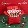 26Pcs-Pack Snowman-shaped Multi-color Retractable Ballpoint Pen Set, Four-color All-in-one Writing Tool, Cute Little Portrait Design On Top