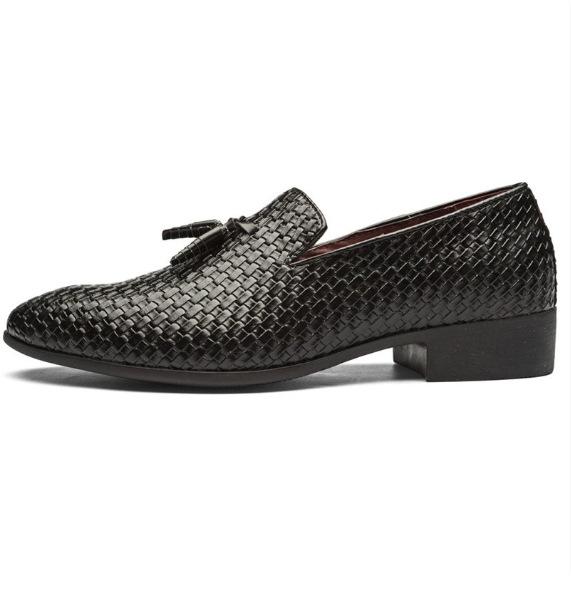 

3701 men s board shoes leather shoes PU anti-velvet men s shoes large size 38 чёрный