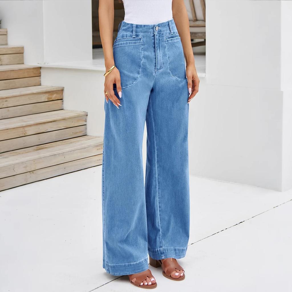 Ladies' Retro Straight Leg High Waisted Jeans