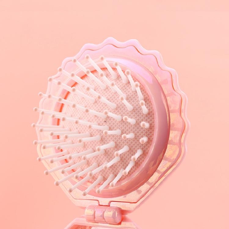 Foldable Mini Comb Featuring Mirror Massage Bristles Lightweight ABS For Women Girls