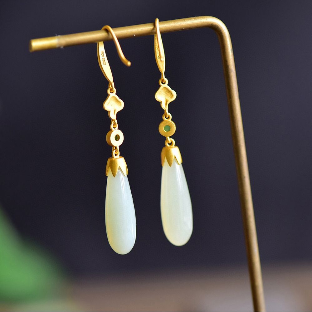 Geometric Luxury  Vintage Korean Style Earrings Water Drop Ancient Ear Drop Women Earrings