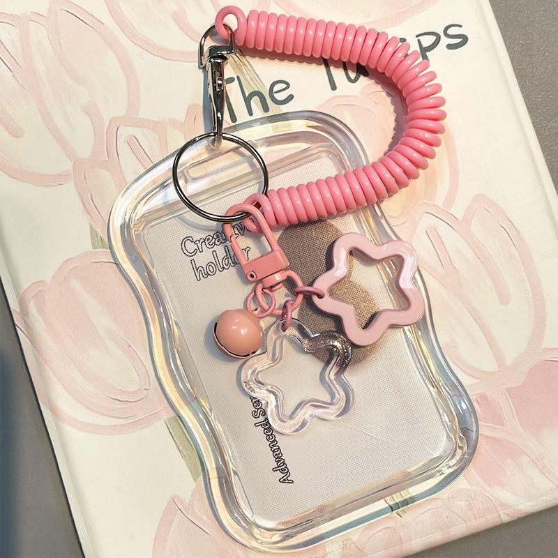 Creative Design Kpop Pocard Holder Transparent Card Holder Keychain Po Sleeves Bus Card Student Card Case Po Protector