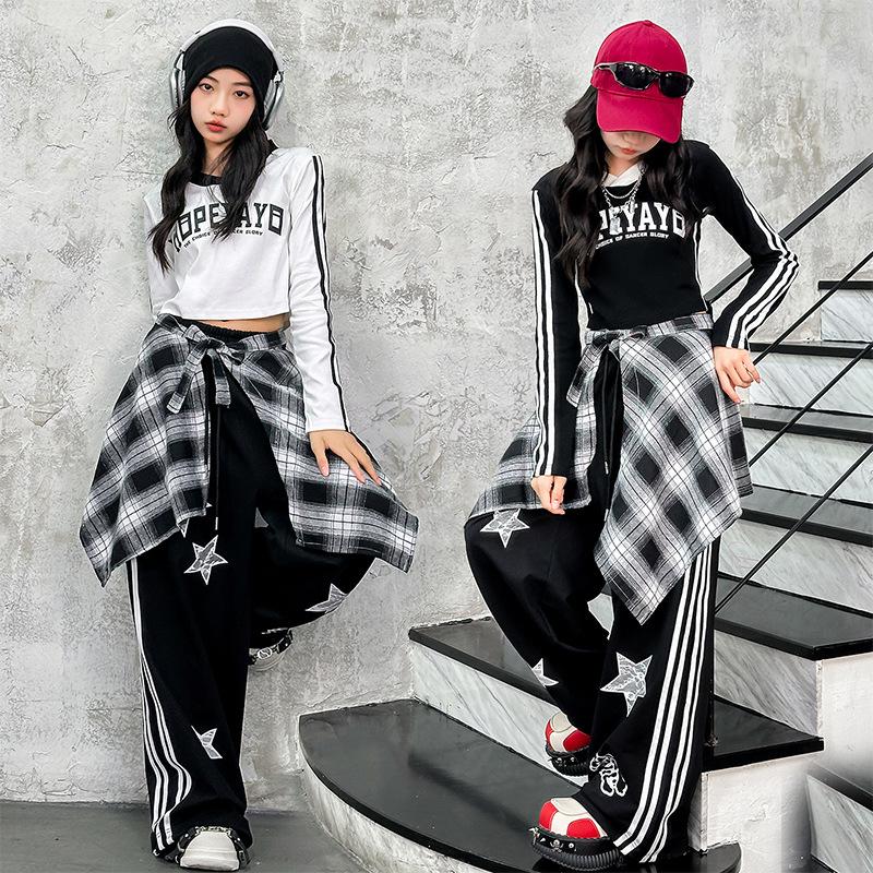 Trendy Street Style Outfit Set for Girls - Jazz Performance & Practice Wear for Spring & Autumn