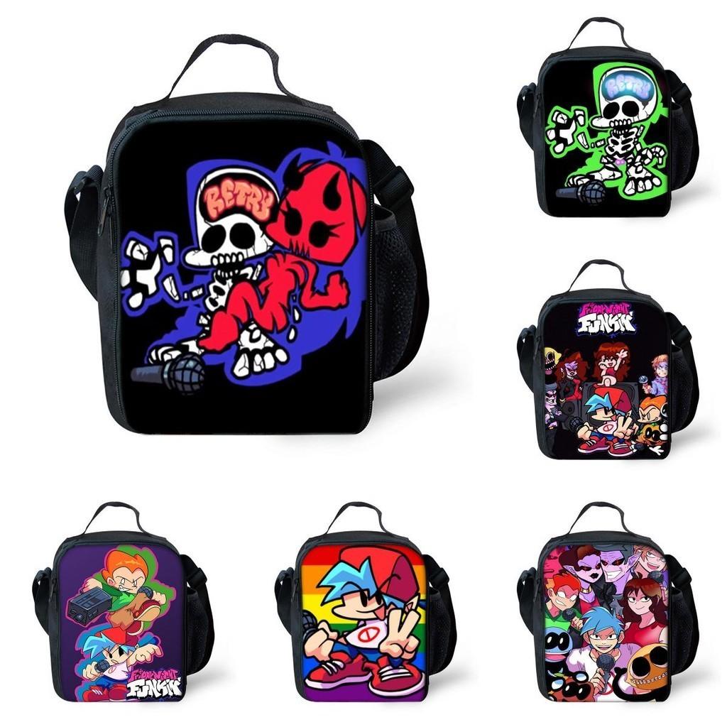 Funkin Night Friday Fnf Lunch Bags Thermal School Handbag For Kids Single Strap