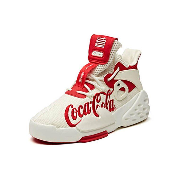Coca Cola X Anta Bastard Slip Resistant Abrasion Resistant Low Top Skateboard Shoes Women's White Red 12928088S-11