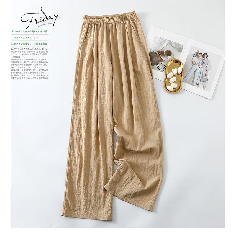 

New Arrival High Waist Yamamoto Pants for Women Plus Size Slimming Lazy Sense Straight-Leg Pants Outwear All-Matching Casual Pants Draped Casual Pants Beige L (Recommendation 65.00 kg-75.00 kg