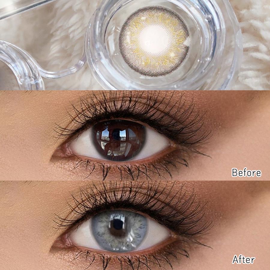 FRESHLADY Natural Color Contact Lenses 14.0mm Yearly Soft Cosmetic Lenses for Eyes, 40% Water Content, Daily & Party Makeup Use