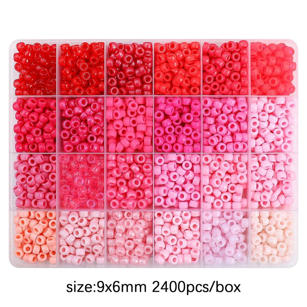 2400Pcs/box Acrylic Beads For DIY Bracelet Necklace Jewelry Making Accessories